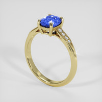 1.60 Ct. Blue Sapphire Ring, 14K Yellow Gold 2