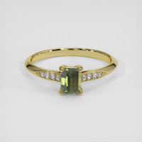 0.82 Ct. Greenish Yellow Sapphire Ring, 14K Yellow Gold 1