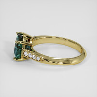 4.04 Ct. Bluish Green Sapphire Ring, 14K Yellow Gold 4
