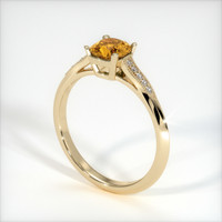 0.68 Ct. Orangish Yellow Sapphire Ring, 14K Yellow Gold 2