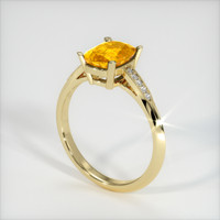 1.29 Ct. Yellowish Orange Sapphire Ring, 14K Yellow Gold 2