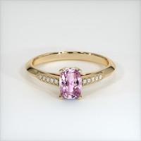 1.07 Ct. Purplish Pink Sapphire Ring, 14K Yellow Gold 1