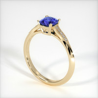 0.62 Ct. Blue Sapphire Ring, 18K Yellow Gold 2