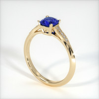 0.63 Ct. Blue Sapphire Ring, 18K Yellow Gold 2