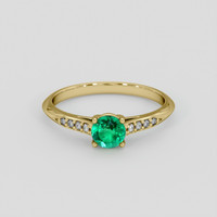 0.45 Ct. Emerald Ring, 18K Yellow Gold 1