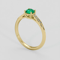 0.45 Ct. Emerald Ring, 18K Yellow Gold 2