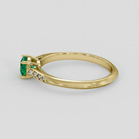 0.45 Ct. Emerald Ring, 18K Yellow Gold 4
