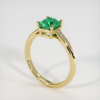1.09 Ct. Emerald Ring, 18K Yellow Gold 2