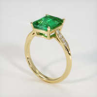 3.06 Ct. Emerald Ring, 18K Yellow Gold 2