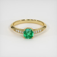 0.55 Ct. Emerald Ring, 18K Yellow Gold 1