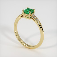 0.55 Ct. Emerald Ring, 18K Yellow Gold 2