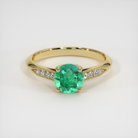 0.73 Ct. Emerald Ring, 18K Yellow Gold 1