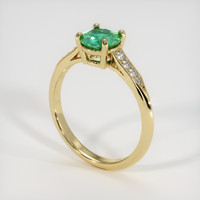 0.73 Ct. Emerald Ring, 18K Yellow Gold 2