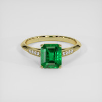 1.76 Ct. Emerald Ring, 18K Yellow Gold 1