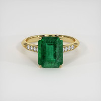 3.59 Ct. Emerald Ring, 18K Yellow Gold 1