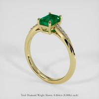 1.10 Ct. Emerald Ring, 18K Yellow Gold 2