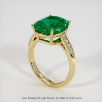 5.87 Ct. Emerald Ring, 18K Yellow Gold 2