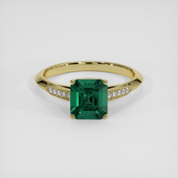 1.25 Ct. Emerald Ring, 18K Yellow Gold 1