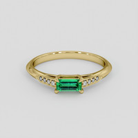 0.27 Ct. Emerald Ring, 18K Yellow Gold 1