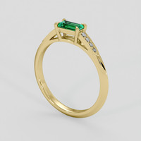 0.27 Ct. Emerald Ring, 18K Yellow Gold 2