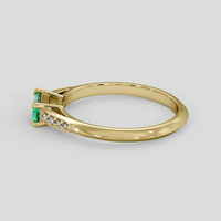 0.27 Ct. Emerald Ring, 18K Yellow Gold 4