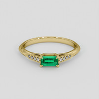 0.29 Ct. Emerald Ring, 18K Yellow Gold 1