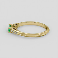 0.20 Ct. Emerald Ring, 18K Yellow Gold 4