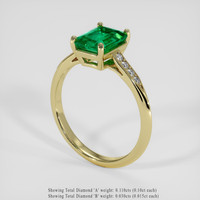 1.52 Ct. Emerald Ring, 18K Yellow Gold 2