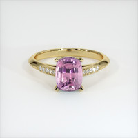 1.73 Ct. Pink Sapphire Ring, 18K Yellow Gold 1