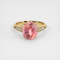 4.50 Ct. Padparadscha Sapphire Ring, 18K Yellow Gold 1