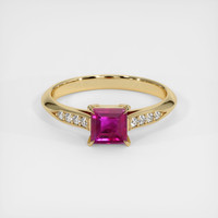 0.72 Ct. Ruby Ring, 18K Yellow Gold 1