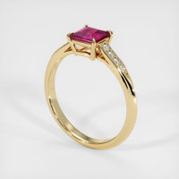 0.72 Ct. Ruby Ring, 18K Yellow Gold 2