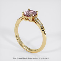 1.34 Ct. Pink Sapphire Ring, 18K Yellow Gold 2