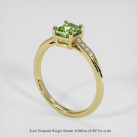 1.18 Ct. Green Sapphire Ring, 18K Yellow Gold 2