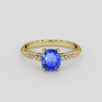 1.60 Ct. Blue Sapphire Ring, 18K Yellow Gold 1