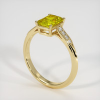 1.62 Ct. Greenish Yellow Sapphire Ring, 18K Yellow Gold 2