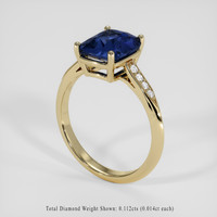 3.05 Ct. Blue Sapphire Ring, 18K Yellow Gold 2