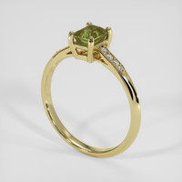 0.82 Ct. Greenish Yellow Sapphire Ring, 18K Yellow Gold 2