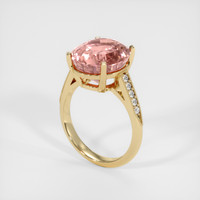 9.97 Ct. Padparadscha Sapphire Ring, 18K Yellow Gold 2