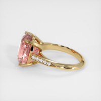 9.97 Ct. Padparadscha Sapphire Ring, 18K Yellow Gold 4