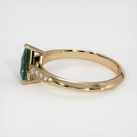 0.93 Ct. Bluish Green Sapphire Ring, 18K Yellow Gold 4