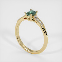 0.65 Ct. Green Sapphire Ring, 18K Yellow Gold 2