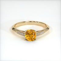 0.68 Ct. Orangish Yellow Sapphire Ring, 18K Yellow Gold 1