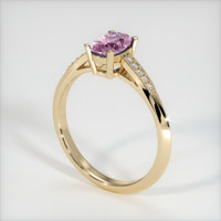 1.07 Ct. Purplish Pink Sapphire Ring, 18K Yellow Gold 2