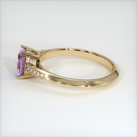 1.07 Ct. Purplish Pink Sapphire Ring, 18K Yellow Gold 4
