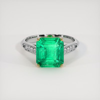 2.81 Ct. Emerald Ring, 18K Yellow & White 1