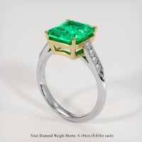 2.81 Ct. Emerald Ring, 18K Yellow & White 2