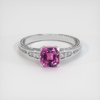 1.59 Ct. Purplish Pink Sapphire Ring, Platinum 950 1