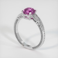 1.59 Ct. Purplish Pink Sapphire Ring, Platinum 950 2