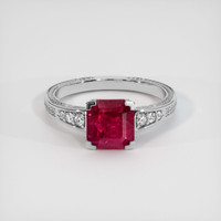 2.07 Ct. Pinkish Red Ruby Ring, Platinum 950 1